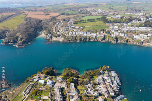 Fototapeta Naklejka Na Ścianę i Meble -  Aerial photograph of Fowey and Polruan, Cornwall, England.