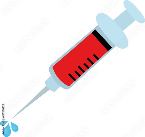 Vector emoticon illustration of a syringe
