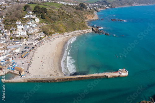 Aerial photograph of Looe, Cornwall, England.