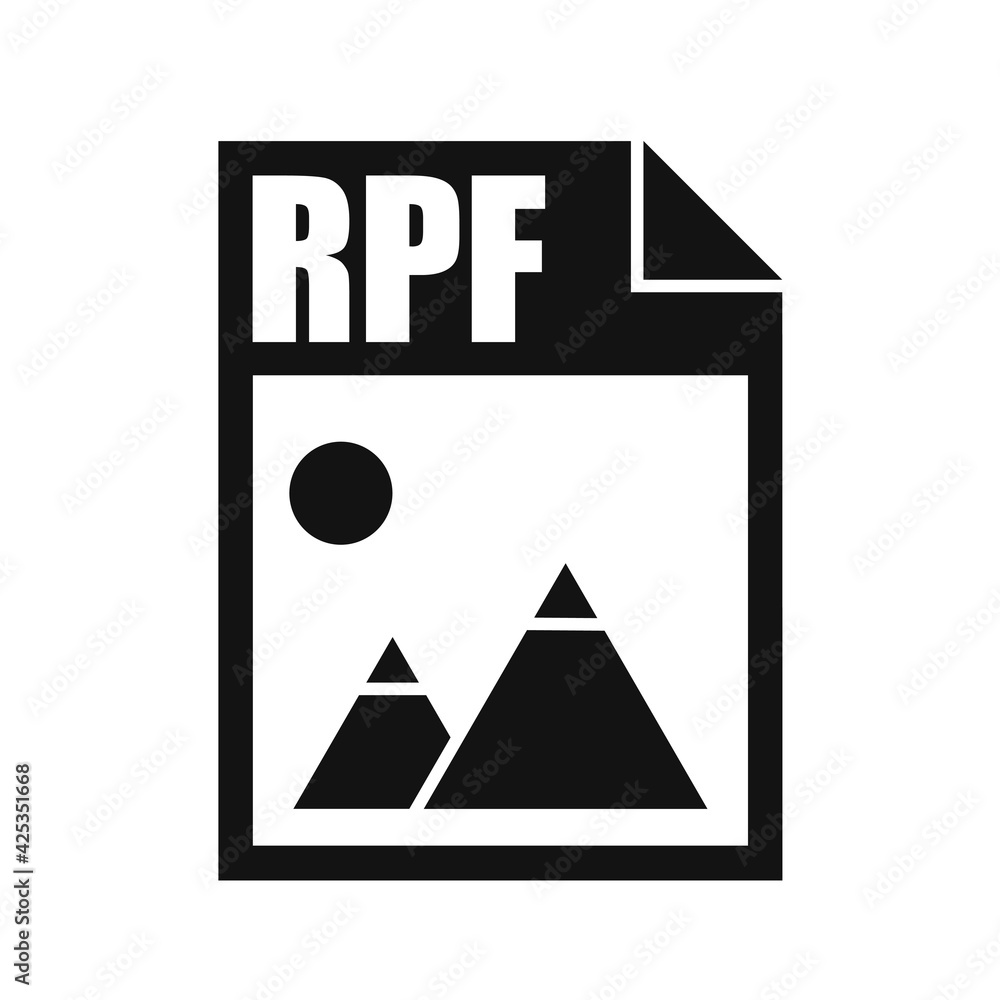 Vettoriale Stock RPF File Icon, Flat Design Style | Adobe Stock