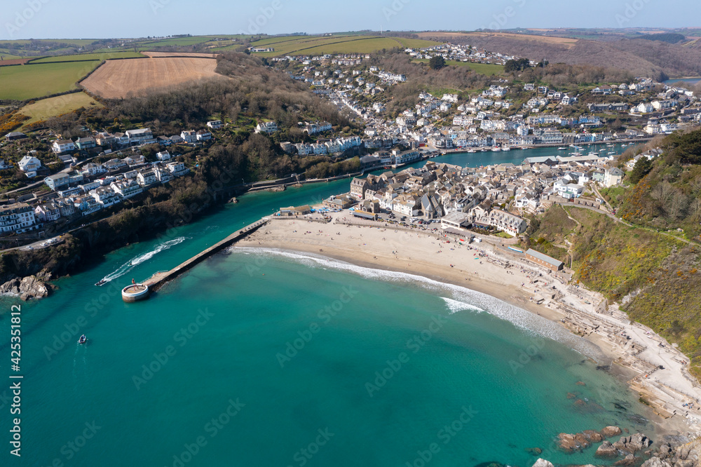 Obraz premium Aerial photograph of Looe, Cornwall, England.