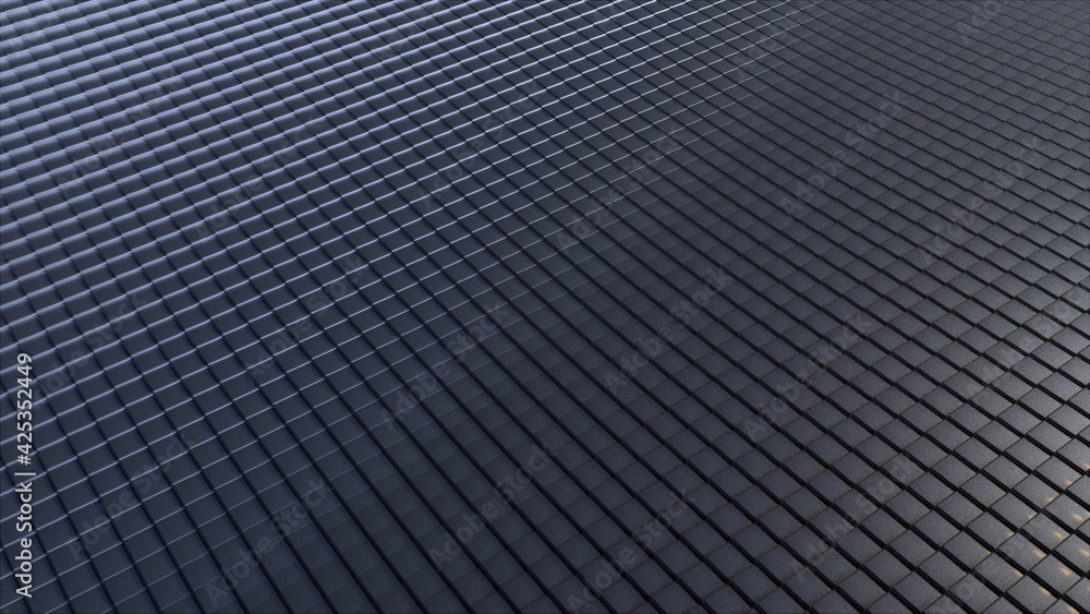 Obraz premium Abstract background from wavy metallic Grid. 3d rendering modern surfece, computer generated.