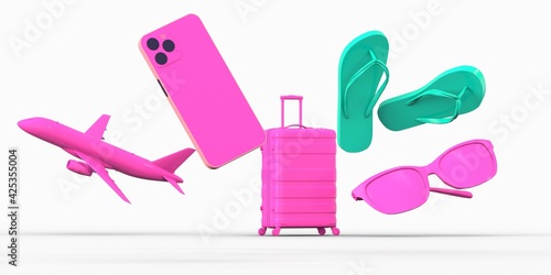travel symbols 3d vacation ...