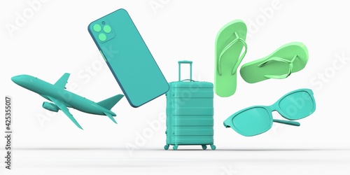 travel symbols 3d vacation ...