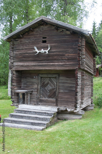 An old traditional wooden house or log cabin in Varmland  Sweden