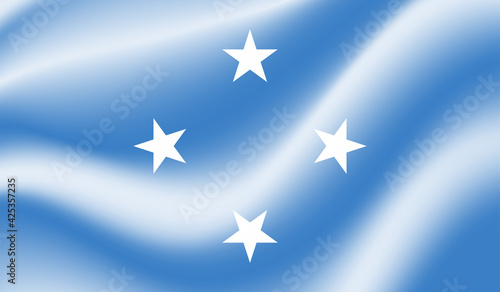 Grunge painted Micronesia vector flag