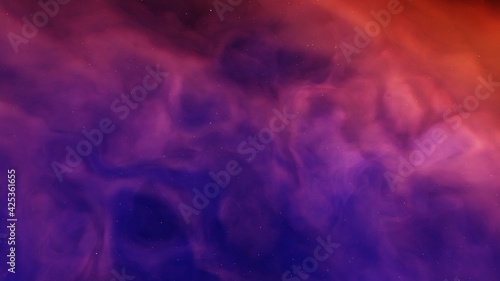 Space background with realistic nebula and shining stars 3d render