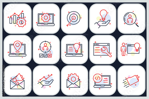 Set of SEO icon. Search Engine Optimization pack symbol template for graphic and web design collection logo vector illustration