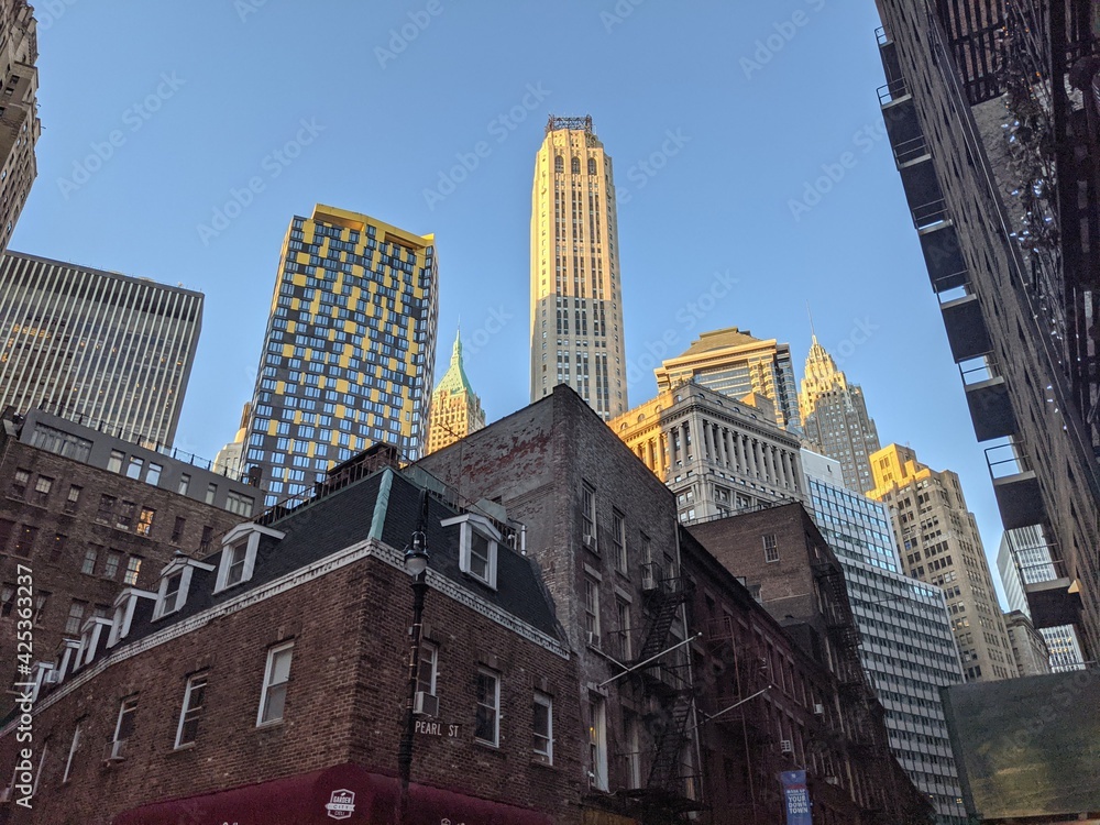 Evening sun over the Downtown Manhattan, New York - March 2021