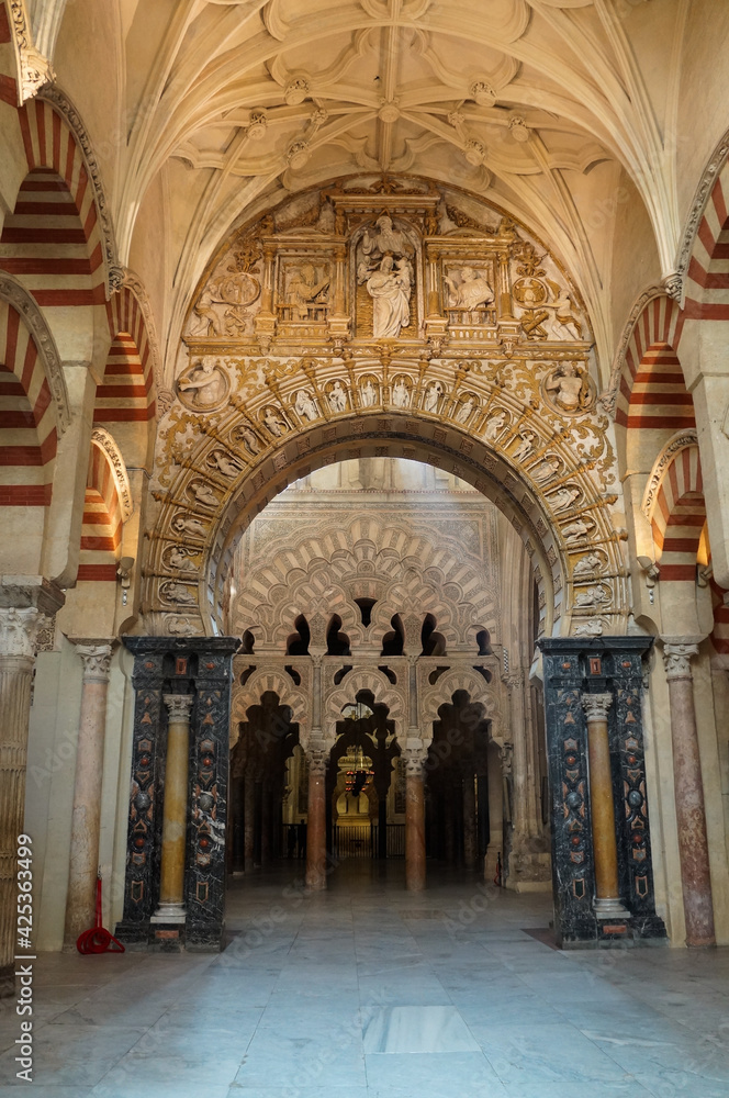 Interior of Mezquita in Cordoba, Spain