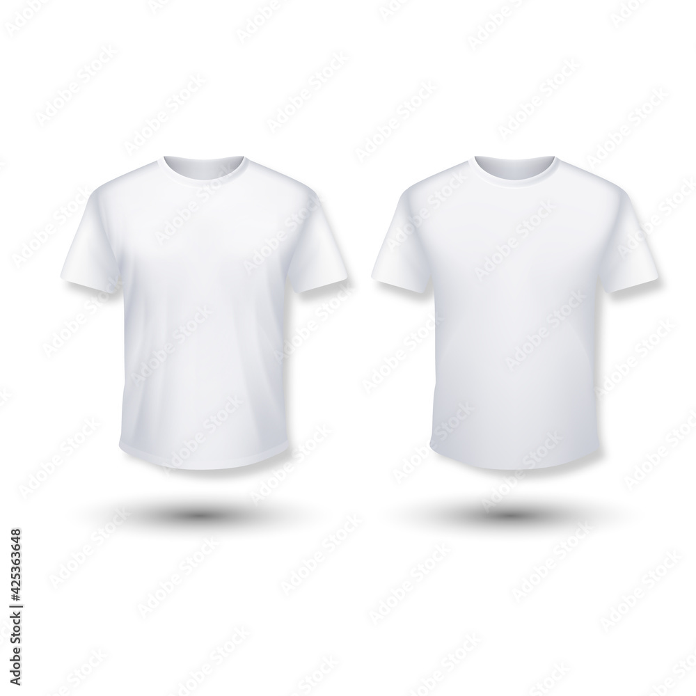 Shirt mockup set. white version, front design. vector illustration. Shirt mockup set. white version, front design. vector illustration.