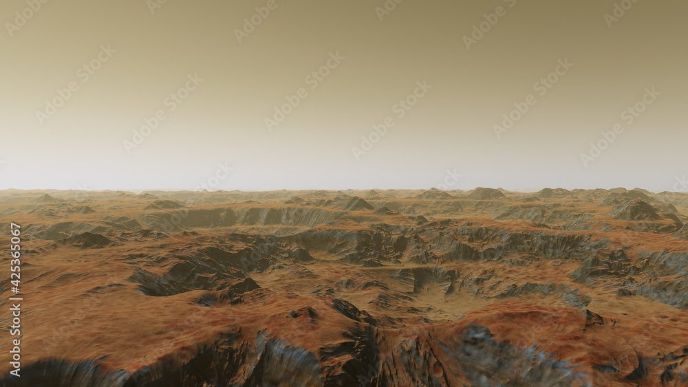 cosmic landscape, realistic exoplanet, abstract cosmic texture 3d render
