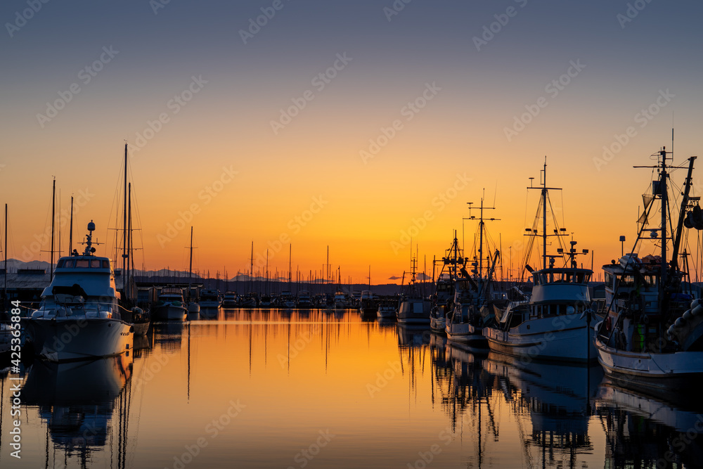Sunset over Port Gardner Everett Washington Sunset over Port Gardner Everett Washington