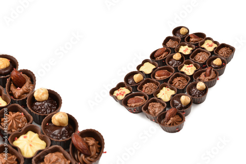 Mix of tasty chocolate candy collection.