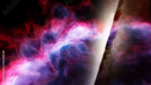 Space background with nebula and stars, nebula in deep space 3d render