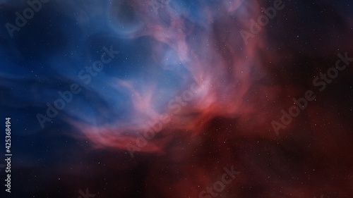 Space background with nebula and stars, nebula in deep space 3d render