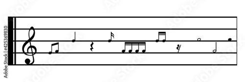 Collection of Music notes. Musical key signs. Vector symbols on white background. Vector illustration. EPS 10