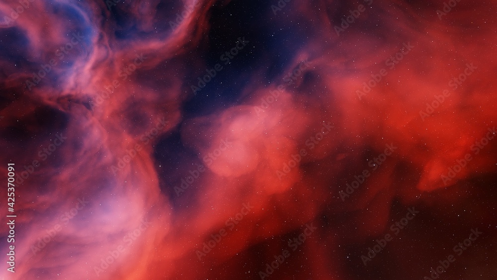 Obraz premium nebula in deep space, abstract colorful background 3d render