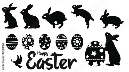 фотографія Easter bunny silhouettes