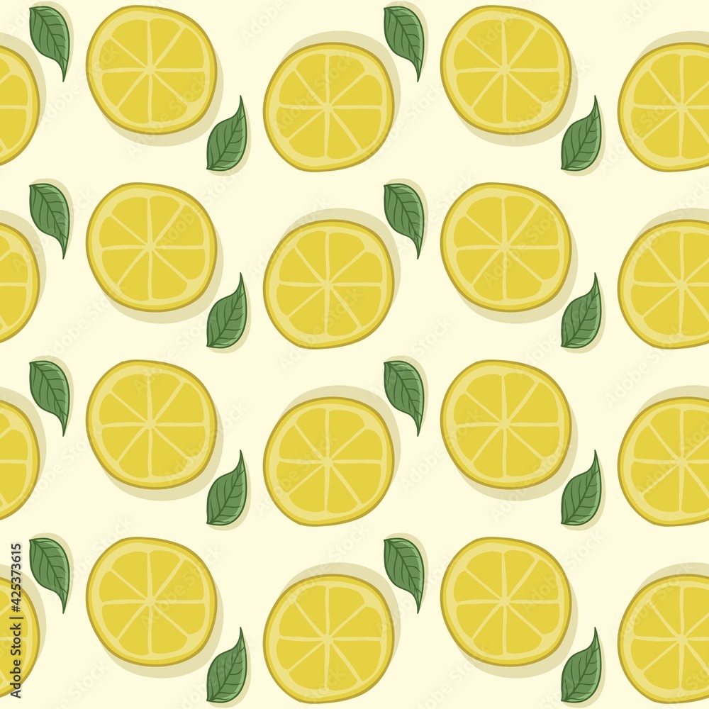lemon fruit seamless pattern background vector