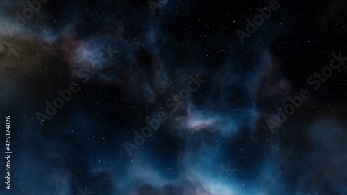 Fototapeta Naklejka Na Ścianę i Meble -  Space background with nebula and stars, nebula in deep space 3d render
