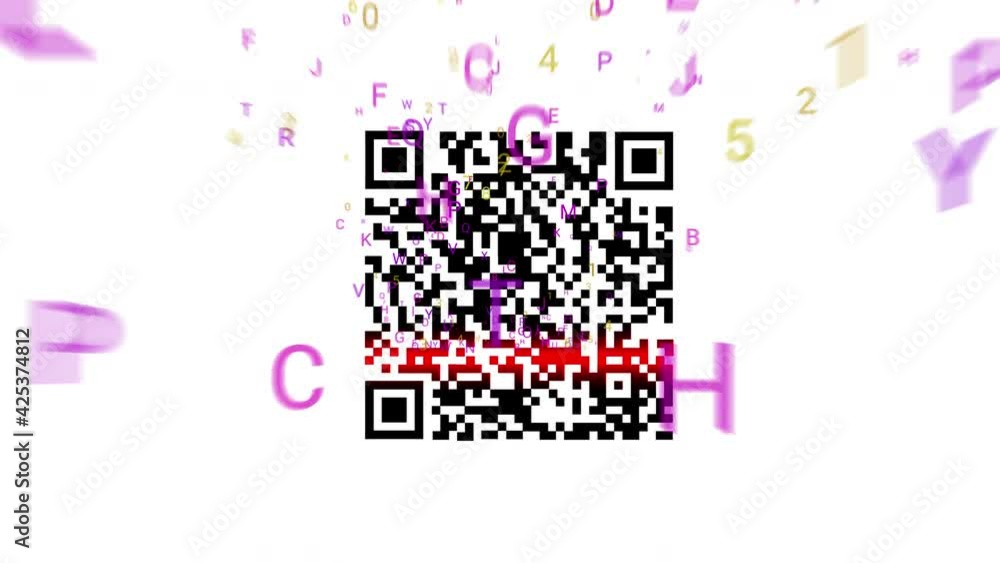 Rendering of a QR code scanner which uses red lazer, scans QR code a ...