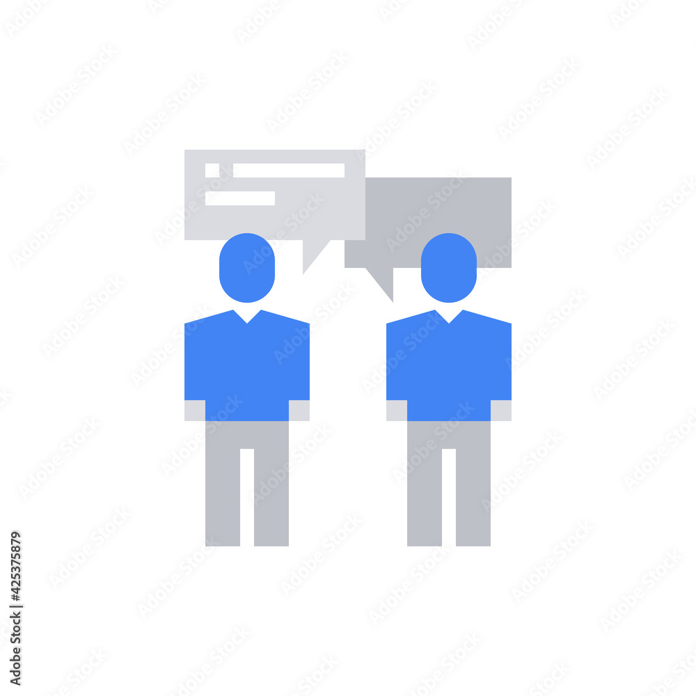 People Business Talk Icon Vector Illustration