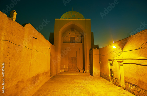 The old mosque in Yazd, Iran photo