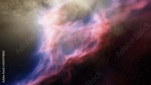 nebula gas cloud in deep outer space 3d render © ANDREI