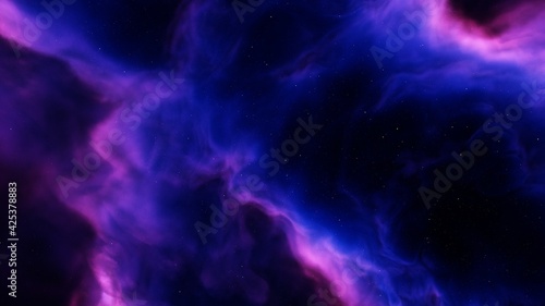 nebula gas cloud in deep outer space 3d render