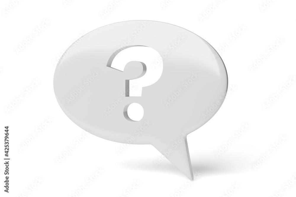 Speech bubble with question mark isolated. 3D rendering. Speech bubble with question mark isolated. 3D rendering.