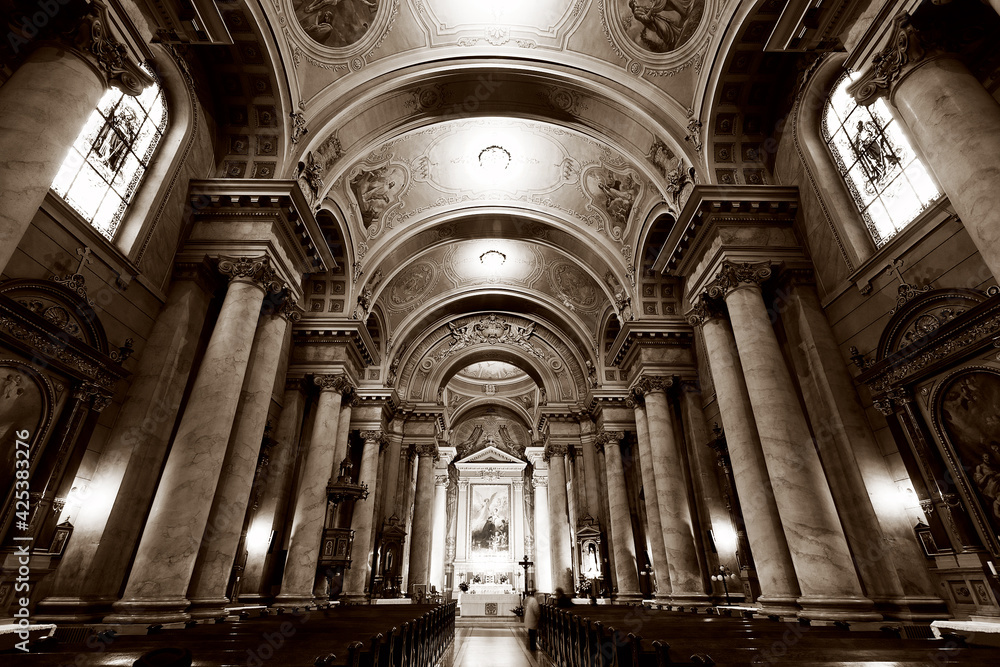 Fototapeta premium Interior of the catholic Cathedral of Arad, Romania, Europe