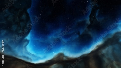 nebula in deep space  magic color galaxy  infinite universe and starry night. 3d render