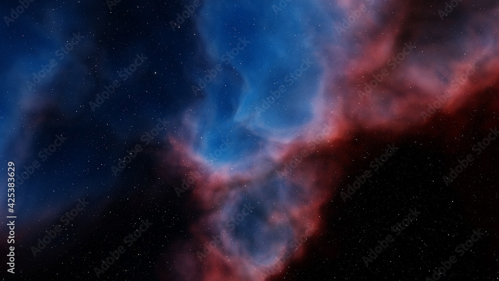 nebula in deep space, magic color galaxy, infinite universe and starry night. 3d render