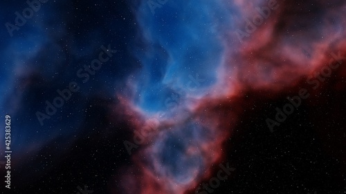 nebula in deep space  magic color galaxy  infinite universe and starry night. 3d render