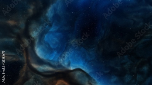 Fototapeta Naklejka Na Ścianę i Meble -  nebula in deep space, magic color galaxy, infinite universe and starry night. 3d render