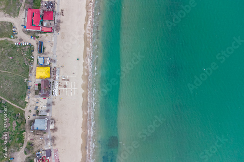 View of the city of Odessa, Luzanovka beach, Black Sea and Kuyalnitsky estuary. Photo from a helicopter. © Виктор Кеталь