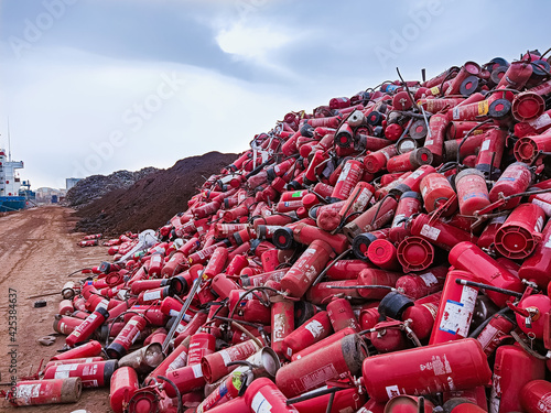 used fire extinguishers for recycling and disposal