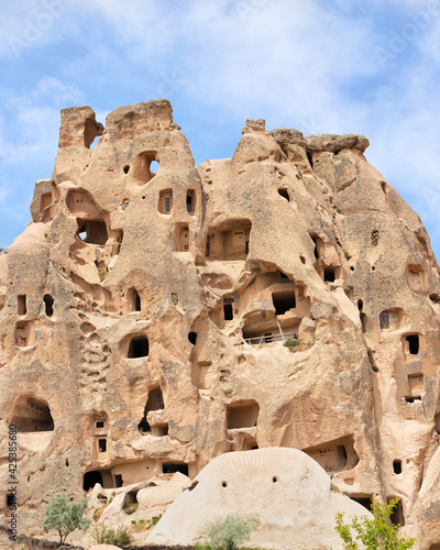 Ancient residential caves in the sandstone mountains of Cappadocia in Turkey. © Sergii