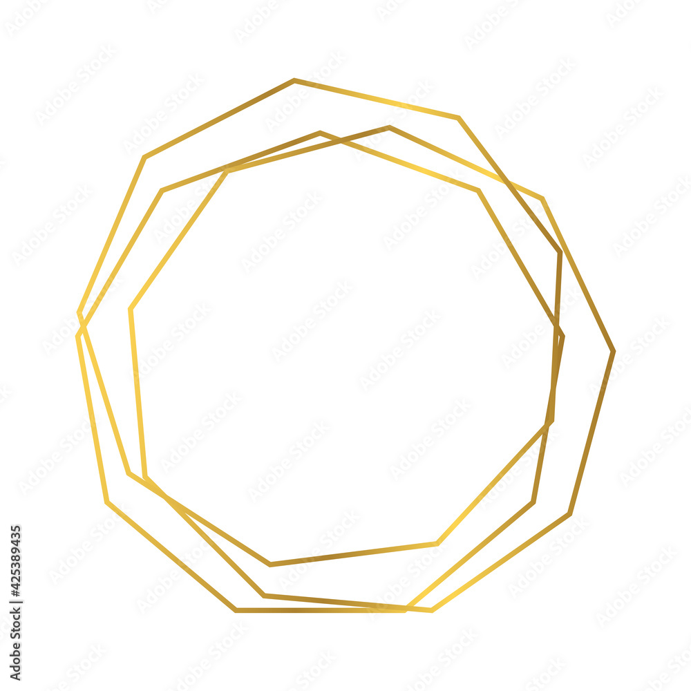 Gold geometric polygonal frame Gold geometric polygonal frame