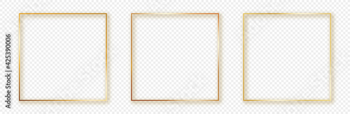 Gold glowing square frame