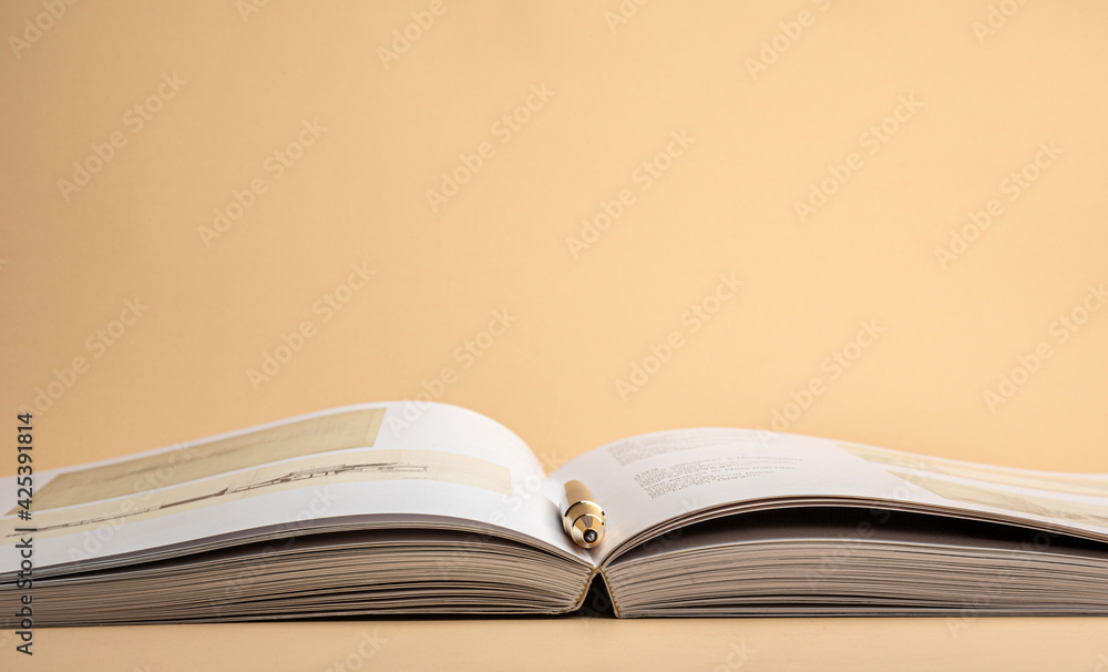 the ballpoint pen lies on the spread of the book the ballpoint pen lies on the spread of the book