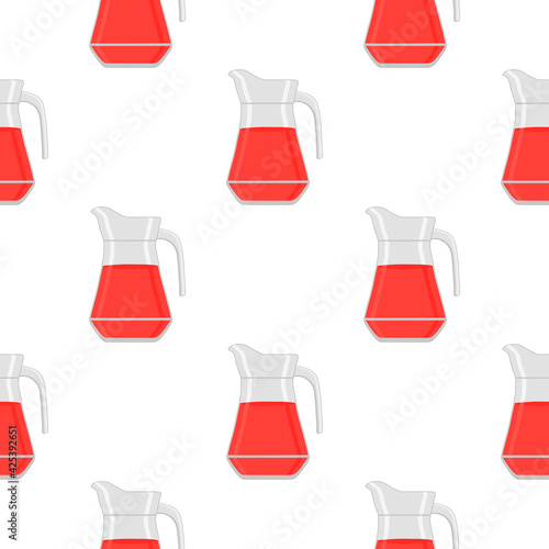 Illustration on theme big colored lemonade in glass jug