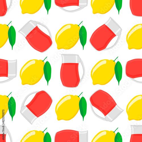 Illustration on theme big colored lemonade in lemon jug