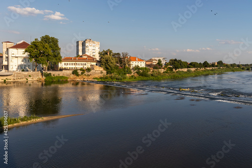 Maritsa River, passing through the town of Svilengrad, Haskovo Region, Bulgaria