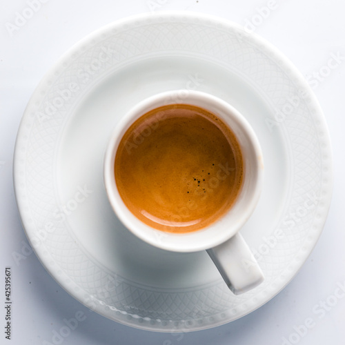 espresso coffee on a white background