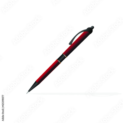 Black and red color pen, Vector and illustration ballpoint pen design mockup