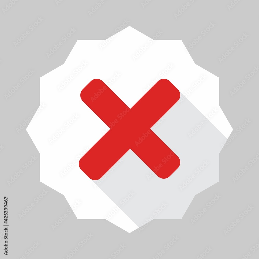 Obraz premium Wrong marks, Cross marks, Rejected, Disapproved, No, False, Not Ok, Wrong Choices, Task Completion, Voting. - vector mark symbols in red. Isolated icon.