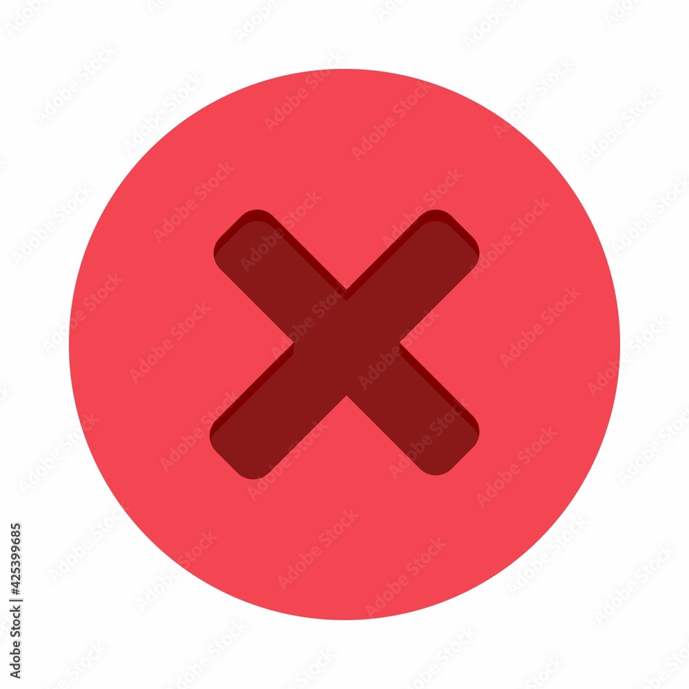 Wrong marks, Cross marks, Rejected, Disapproved, No, False, Not Ok, Wrong Choices, Task Completion, Voting. - vector mark symbols in red. Isolated icon. Wrong marks, Cross marks, Rejected, Disapproved, No, False, Not Ok, Wrong Choices, Task Completion, Voting. - vector mark symbols in red. Isolated icon.