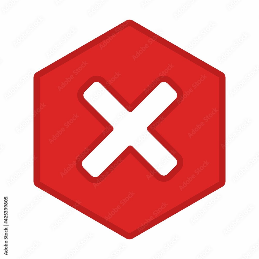 Fototapeta premium Wrong marks, Cross marks, Rejected, Disapproved, No, False, Not Ok, Wrong Choices, Task Completion, Voting. - vector mark symbols in red. Isolated icon.